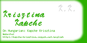 krisztina kapche business card